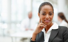 Portrait of an attractive African American business woman smiling confidently